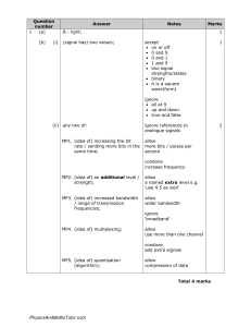 Physics Waves & Digital Signals Mark Scheme | Exam Questions & Answers