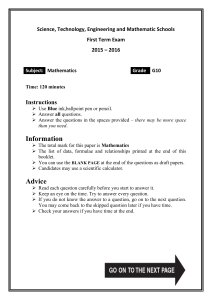 Grade 10 Mathematics Exam - Trigonometry & Geometry