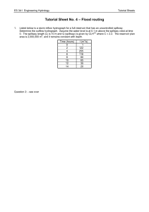 Engineering Hydrology Tutorial Sheet 4: Flood Routing Problems