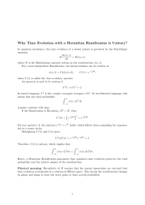 Hermitian Hamiltonian & Unitary Time Evolution in Quantum Mechanics