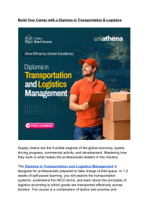 Transportation & Logistics Diploma | Boost Your Career