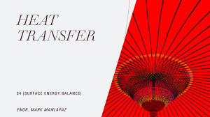 Heat Transfer: Surface Energy Balance Presentation