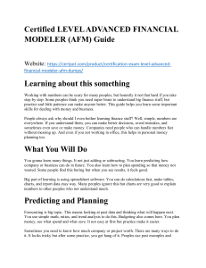 Advanced Financial Modeler (AFM) Guide | CertPot