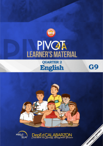 PIVOT 4A Grade 9 English Quarter 2 Learner's Material