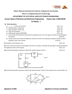 Basics of Electrical & Electronics Engineering Tutorials - Manav Rachna