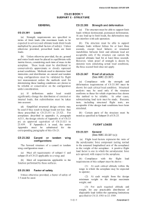 CS-23 Book 1 Subpart C: Aircraft Structure & Flight Loads Requirements