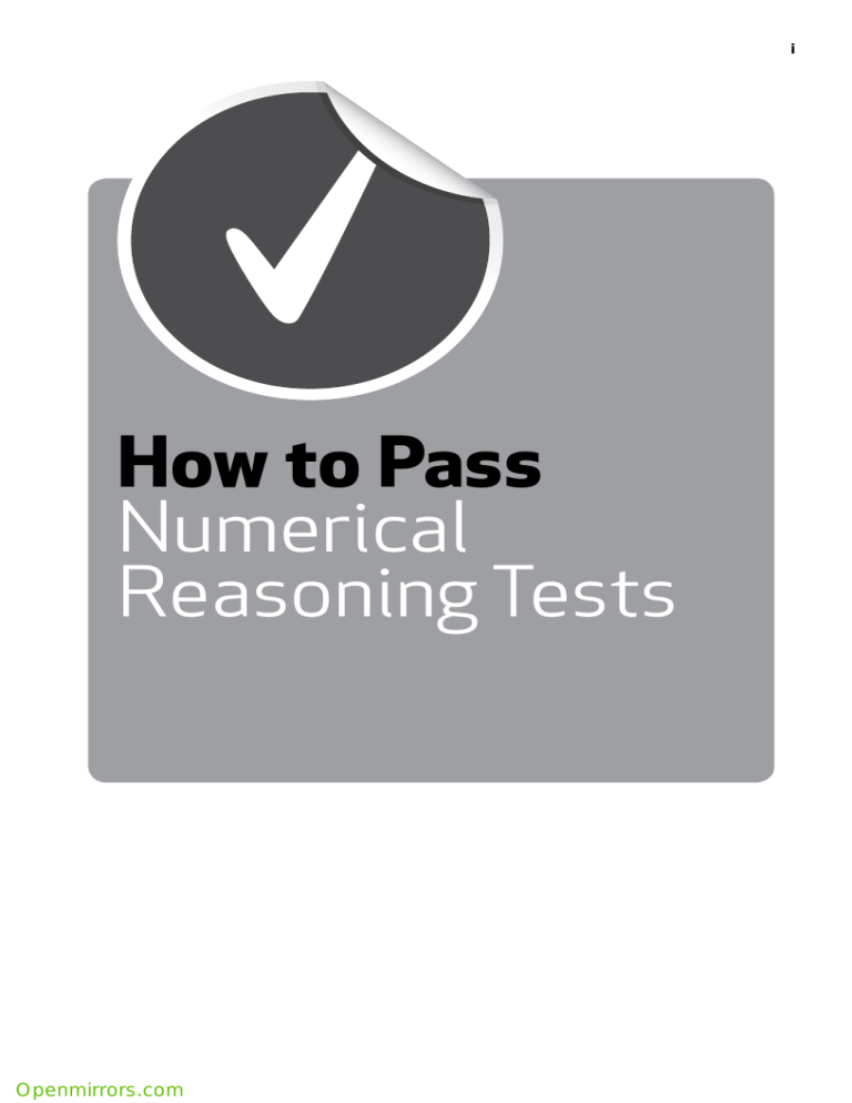 How To Pass Nunerical Reasoning