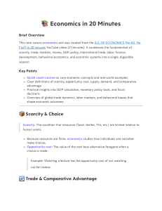 Economics in 20 Minutes: Core Concepts & Overview Study Guide