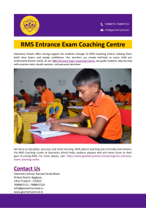RMS Entrance Exam Coaching | Geometry School
