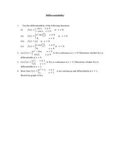 Differentiability and Continuity Problems | Calculus Exercises