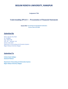 IPSAS 1: Presentation of Financial Statements - Assignment