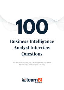 100 Business Intelligence Analyst Interview Questions & Answers