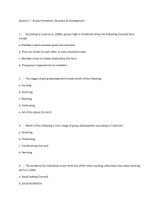 Social Psychology & Organizational Behavior Quiz Questions