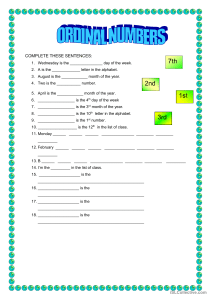 Ordinal Numbers Worksheet: Practice & Learn