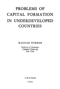Capital Formation in Underdeveloped Countries