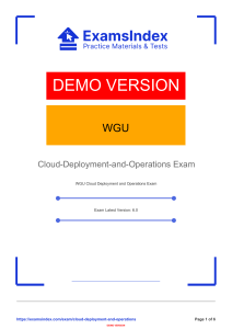 Cloud Deployment & Operations Exam Demo (WGU)