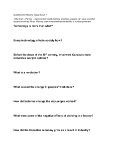 Social 7 Review Questions: Canadian History, Industrialization, Society