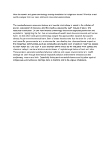 Marxist & Green Criminology Overlap: Indigenous Issues & Exploitation