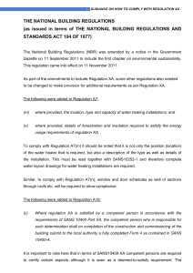 Regulation XA Compliance Guide: National Building Regulations