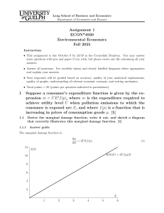 Environmental Economics Assignment 1 - University of Guelph