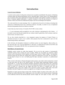 Control Systems: Definition, History, and Fundamental Theories