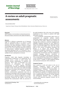Adult Pragmatic Assessments: A Review of Theories & Tools