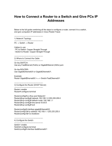 Connect Router to Switch & Assign IPs in Cisco Packet Tracer