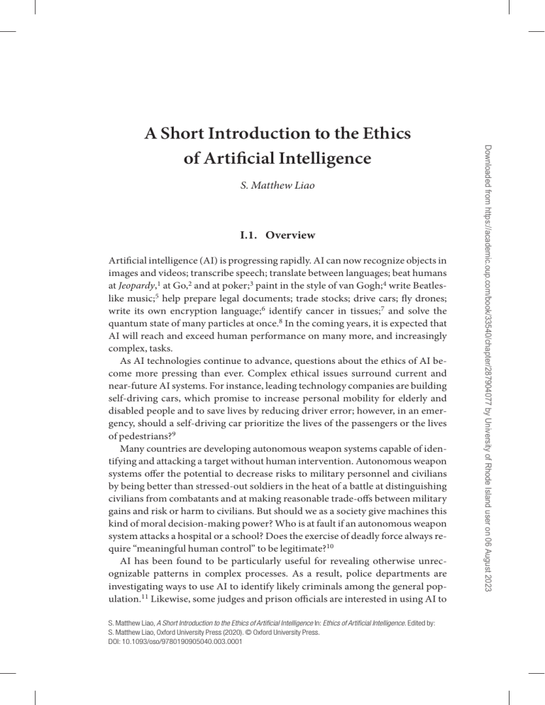 Ethics of Artificial Intelligence: An Introduction to AI & Machine Learning