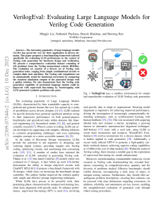 VerilogEval: LLM Evaluation for Verilog Code Generation & SFT