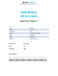 Haloalkanes AS & A Level Chemistry Question Paper 2 | OCR Exam Prep