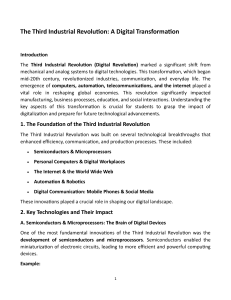 Third Industrial Revolution: Digital Transformation