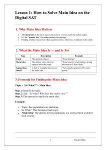 Digital SAT Main Idea Lesson