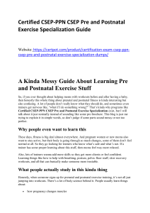 Pre and Postnatal Exercise Specialization Guide