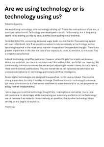 Technology's Impact: Are We Using It or Is It Using Us?