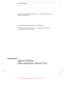 Agilent 34970A Data Acquisition/Switch Unit User's Guide