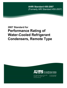 AHRI 450-2007: Water-Cooled Refrigerant Condenser Standard
