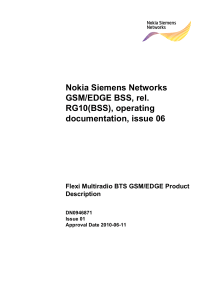 Flexi Multiradio BTS GSM/EDGE Product Description | Nokia Siemens Networks