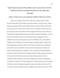 PMSC Competition in Civil Wars: A Sample Chapter