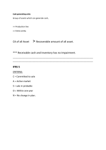 Cash Generating Units, Impairment & IFRS 5 Summary