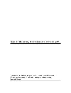 Multiboot2 Specification 2.0: Boot Loader & OS Interface Standard