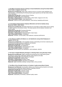 Hospitality Research Proposals: Guest Satisfaction & Employee Performance