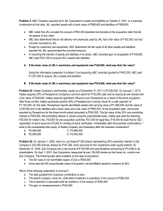 Business Combination & Accounting Exam Questions