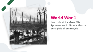 World War 1: Learn About the Great War in English & French