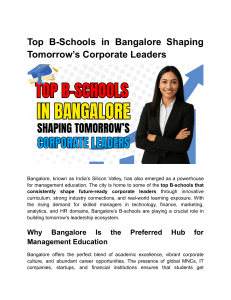 Top B-Schools in Bangalore: Shaping Corporate Leaders
