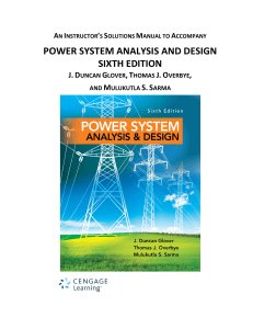 Power System Analysis & Design Solutions Manual