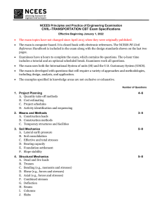 NCEES Civil-Transportation PE Exam Specifications