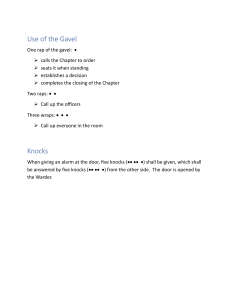 Gavel Use & Knocks: Chapter Meeting Protocol & Rules