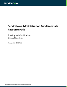 ServiceNow Admin Fundamentals Resource Pack