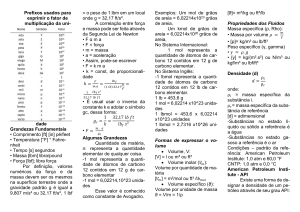 Mec&acirc;nica dos Fluidos: Fundamentos e Propriedades - Notas