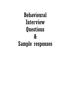 Behavioral Interview Questions & Sample Answers